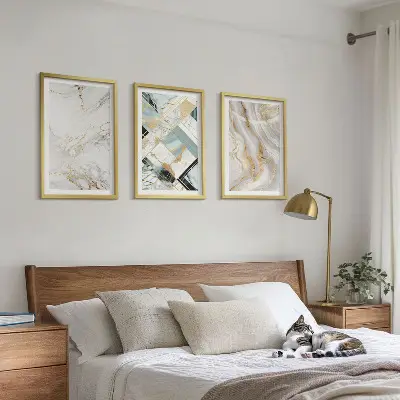 Composição de quadros moderna com padrões de mármore elegantes