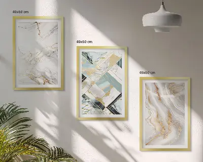 Composição de quadros moderna com padrões de mármore elegantes