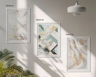 Composição de quadros moderna com padrões de mármore elegantes