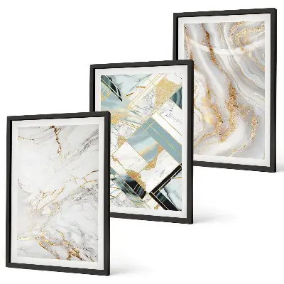 Composição de quadros moderna com padrões de mármore elegantes