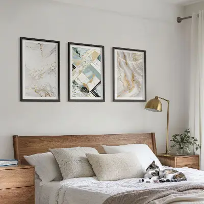 Composição de quadros moderna com padrões de mármore elegantes