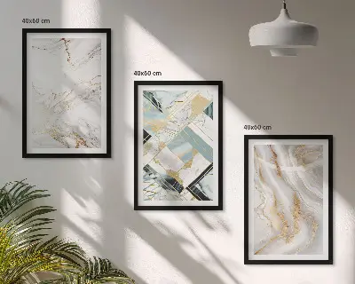 Composição de quadros moderna com padrões de mármore elegantes