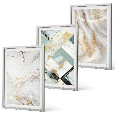 Composição de quadros moderna com padrões de mármore elegantes