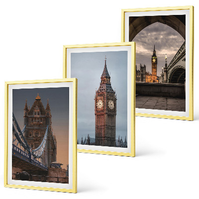 Conjunto de quadros para sala de estar Ponte de Londres, relógio Big Ben