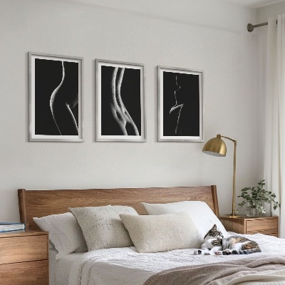 Composição de quadros moderna Silhuetas femininas em preto e branco