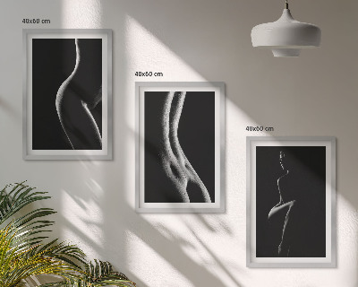 Composição de quadros moderna Silhuetas femininas em preto e branco