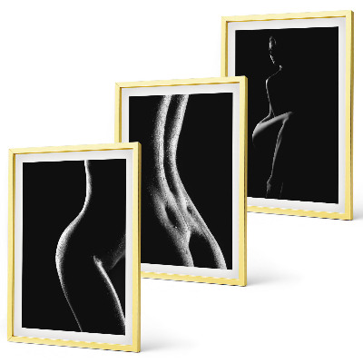 Composição de quadros moderna Silhuetas femininas em preto e branco