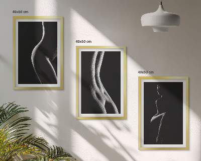 Composição de quadros moderna Silhuetas femininas em preto e branco