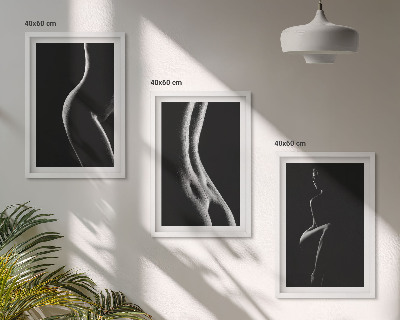Composição de quadros moderna Silhuetas femininas em preto e branco