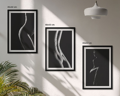 Composição de quadros moderna Silhuetas femininas em preto e branco