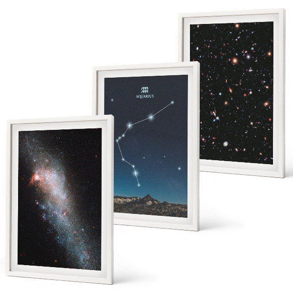 Composição de quadros moderna Galáxia espacial Aquário
