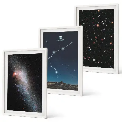 Composição de quadros moderna tema galáxia espacial aquário