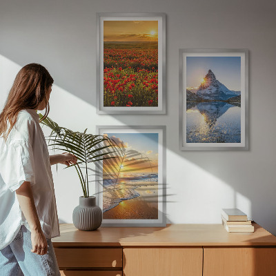Composição de quadros moderna Paisagens de montanhas e mares no oeste