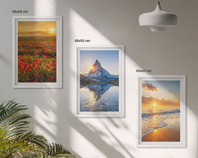 Composição de quadros moderna Paisagens de montanhas e mares no oeste