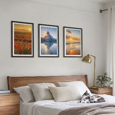 Composição de quadros moderna Paisagens de montanhas e mares no oeste