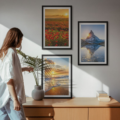 Composição de quadros moderna Paisagens de montanhas e mares no oeste