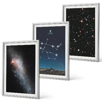 Composição de quadros moderna tema signo de gêmeos galáctico