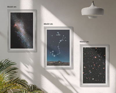 Conjunto de quadros para sala de estar Paisagens Cósmicas de Escorpião