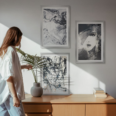 Composição de quadros moderna Padrões abstratos em preto e branco