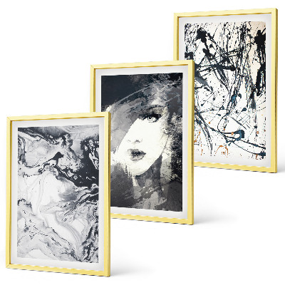 Composição de quadros moderna Padrões abstratos em preto e branco