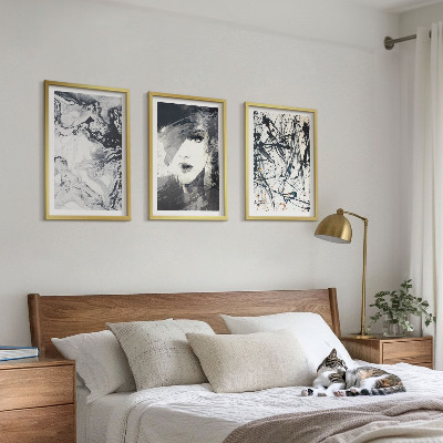 Composição de quadros moderna Padrões abstratos em preto e branco