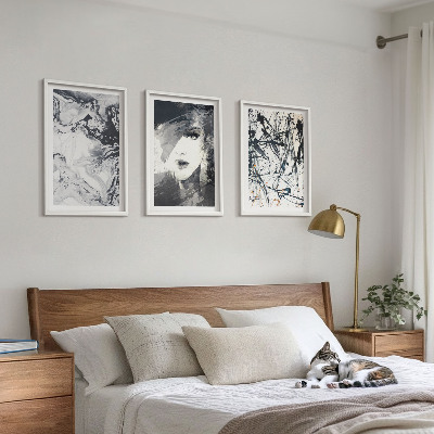 Composição de quadros moderna Padrões abstratos em preto e branco