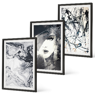 Composição de quadros moderna Padrões abstratos em preto e branco