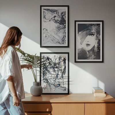 Composição de quadros moderna Padrões abstratos em preto e branco