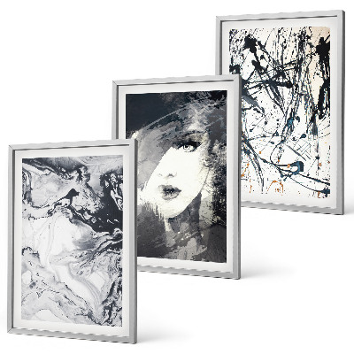 Composição de quadros moderna Padrões abstratos em preto e branco