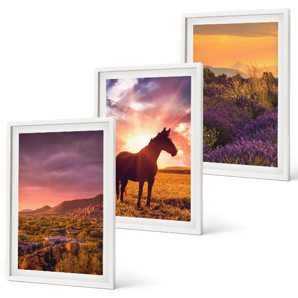 Composição de quadros moderna Paisagem montanhosa com um cavalo
