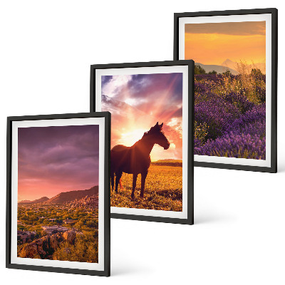 Composição de quadros moderna Paisagem montanhosa com um cavalo