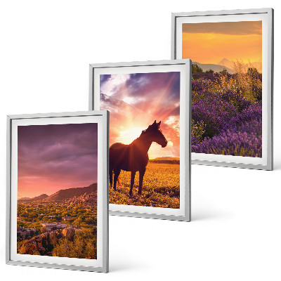 Composição de quadros moderna Paisagem montanhosa com um cavalo