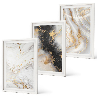 Conjunto de quadros para sala de estar Padrões abstratos em preto e branco