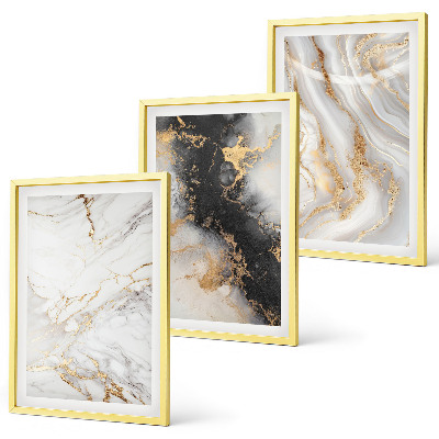 Conjunto de quadros para sala de estar Padrões abstratos em preto e branco