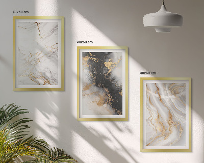 Conjunto de quadros para sala de estar Padrões abstratos em preto e branco