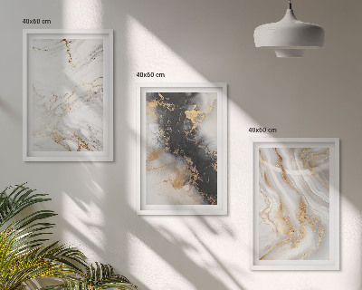 Conjunto de quadros para sala de estar Padrões abstratos em preto e branco