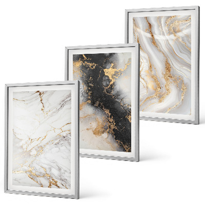Conjunto de quadros para sala de estar Padrões abstratos em preto e branco