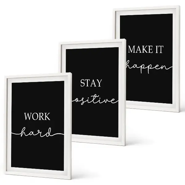 Composição de quadros moderna com motivos elegantes em fundo preto