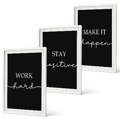 Composição de quadros moderna com motivos elegantes em fundo preto