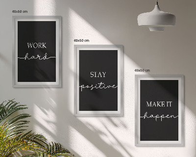 Composição de quadros moderna Motivos elegantes em fundo preto.