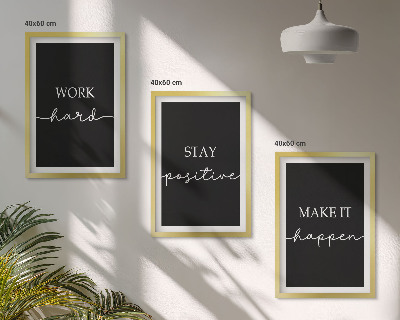 Composição de quadros moderna Motivos elegantes em fundo preto.