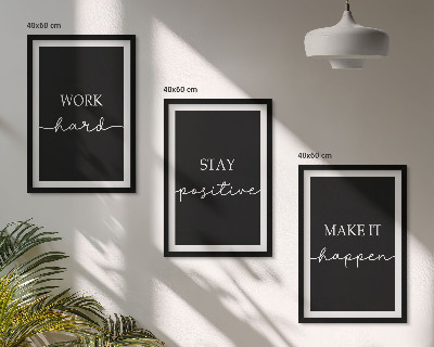 Composição de quadros moderna Motivos elegantes em fundo preto.