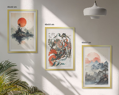 Composição de quadros moderna Pinturas japonesas asiáticas