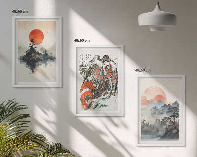 Composição de quadros moderna Pinturas japonesas asiáticas