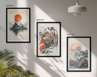 Composição de quadros moderna Pinturas japonesas asiáticas