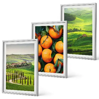 Conjunto de quadros para sala de estar paisagem rural italiana com laranjas
