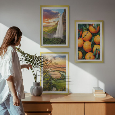 Composição de quadros moderna Cachoeira da Montanha Laranja