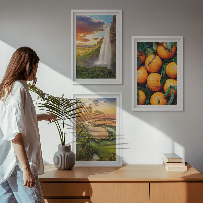 Composição de quadros moderna Cachoeira da Montanha Laranja