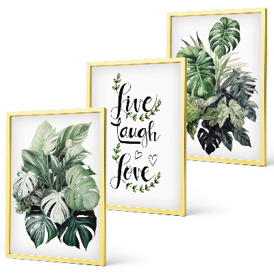 Composição de quadros moderna Plantas frondosas vivem, riem, amam