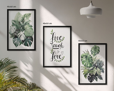 Composição de quadros moderna Plantas frondosas vivem, riem, amam